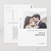 Onze harten zijn Full Photo Wedding Dank u Briefkaart (Voorkant / Achterkant)