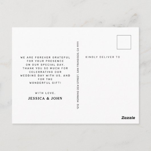 Onze harten zijn Full Photo Wedding Dank u Briefkaart (Achterkant)