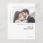 Onze harten zijn Full Photo Wedding Dank u Briefkaart (Voorkant)