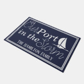 Onze haven in de Storm Sailboot | Gepersonaliseerd Deurmat (Schuin)