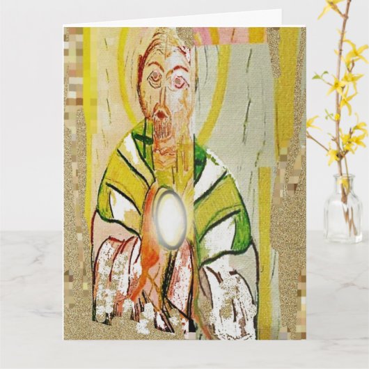 Onze Heer Jezus Christus Kaart (Gele Bloem)