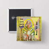 Onze Heer Jezus Christus Vierkante Button 5,1 Cm (Voorkant /achterkant)