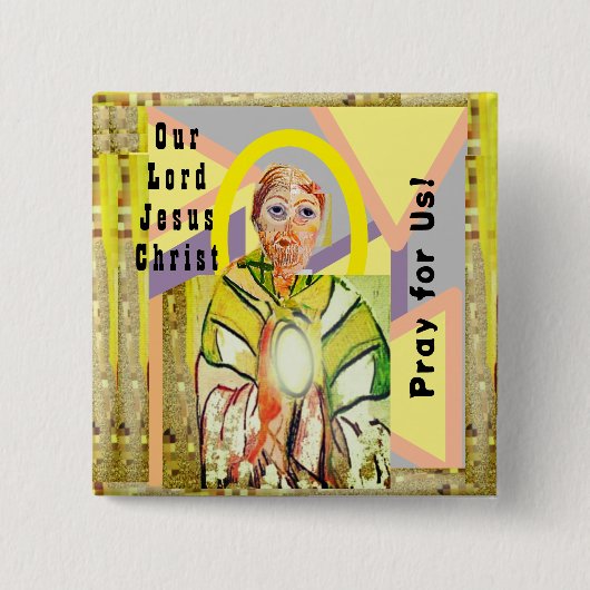 Onze Heer Jezus Christus Vierkante Button 5,1 Cm (Voorkant)