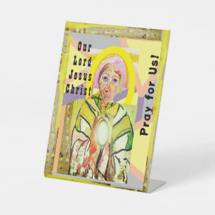 Onze Heer Jezus Christus voetstuk teken Reclamebord Met Voetstuk