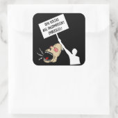 Onze heersers zijn onbekwame imbecielen vierkante sticker (Tas)