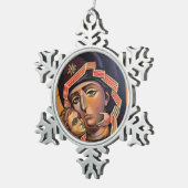 Onze Heilige Moeder Maria Theotokos Tin Sneeuwvlok Ornament (Rechts)