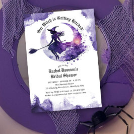 Onze heks krijgt een Paarse Vrijgezellenfeest Kaart