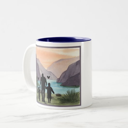 Onze held, onze vader. Two-tone koffie Mok (Voorkant links)