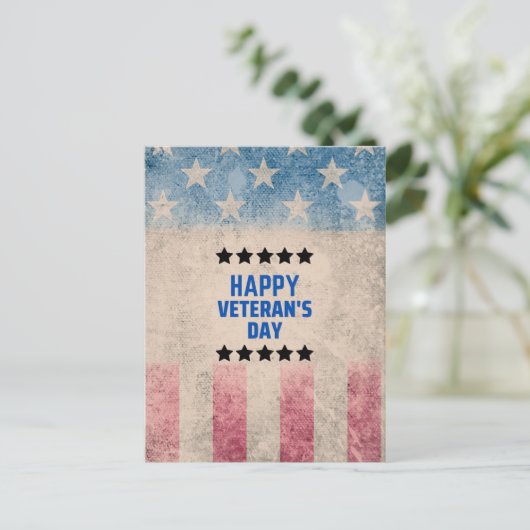 Onze Helden Eren Gelukkige Veteranendag Briefkaart (Staand voorkant)