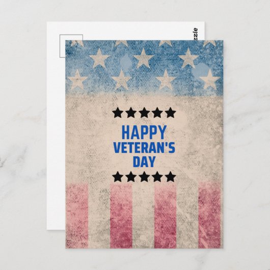 Onze Helden Eren Gelukkige Veteranendag Briefkaart (Voorkant / Achterkant)