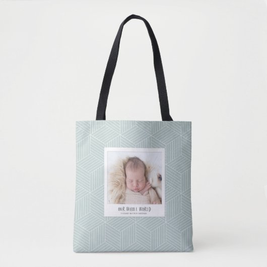 Onze hele wereld instant foto geometrisch tote bag (Voorkant)