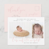 Onze hele wereld multi foto geboorte aankondiging (Voorkant / Achterkant)