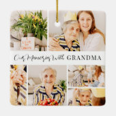 Onze herinneringen met oma Modern Foto Collage Keramisch Ornament (Achterkant)