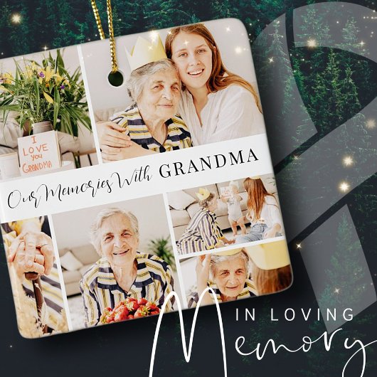 Onze herinneringen met oma Modern Foto Collage Keramisch Ornament
