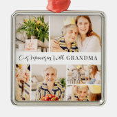Onze herinneringen met oma Modern Foto Collage Metalen Ornament (Voorkant)