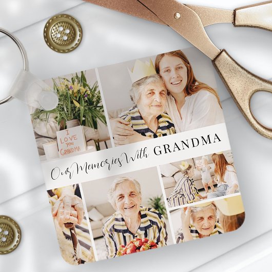 Onze herinneringen met oma Modern Foto Collage Sleutelhanger