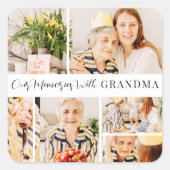 Onze herinneringen met oma Modern Foto Collage Vierkante Sticker (Voorkant)