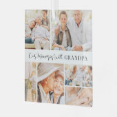 Onze herinneringen met opa Modern fotocollage Glas Ornament (Voorkant links)