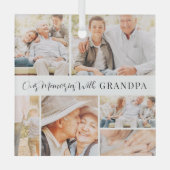 Onze herinneringen met opa Modern fotocollage Glas Ornament (Voorkant)