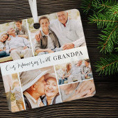 Onze herinneringen met opa Modern fotocollage Metalen Ornament