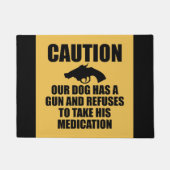 Onze hond heeft een Pistool Deurmat (Voorkant)