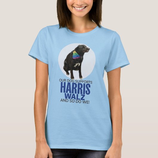 Onze Hond Ondersteunt Harris/Walz licht kleur t-sh T-shirt (Voorkant)