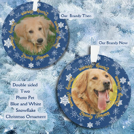 Onze Hond Toen En Nu 2 Foto Custom Holiday Ornament