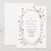 Onze Honey Bee Paarse Wildflower Verjaardag Kaart (Voorkant / Achterkant)