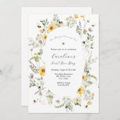 Onze Honey Bee Yellow Wildflower Verjaardag Kaart (Voorkant / Achterkant)