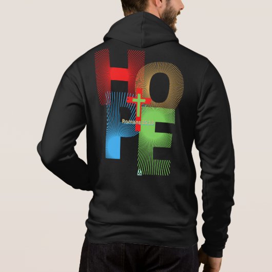 ONZE HOOP IS IN JESUS Romans 15:13 Christelijk des Hoodie (Achterkant)