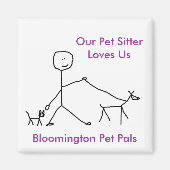 Onze huisdier oppas houdt van ons magneet (Voorkant)