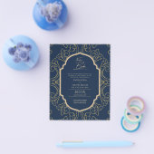 Onze Huwelijk GOLD Frame Spaanse Trouw UITNODIGING Flyer (Enkel)