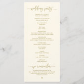 Onze huwelijksceremonie, Elegant Classy Gold Programmakaart (Achterkant)