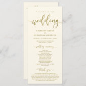 Onze huwelijksceremonie, Elegant Classy Gold Programmakaart (Voorkant / Achterkant)