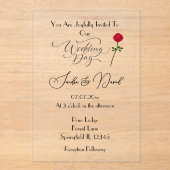 Onze huwelijksdag acryl uitnodigingen (Voorkant)