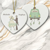 Onze huwelijksdag op persoonlijke titel keramisch ornament