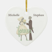 Onze huwelijksdag op persoonlijke titel keramisch ornament (Voorkant)