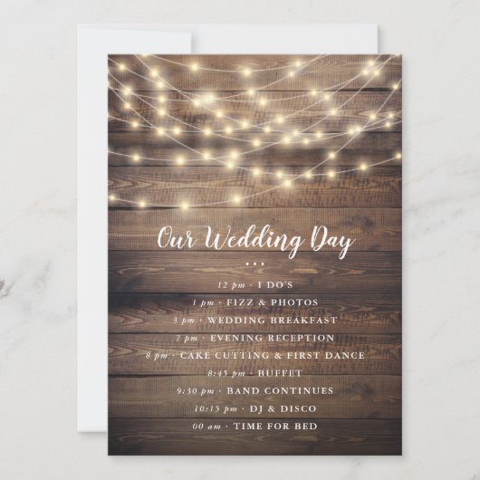 Onze huwelijksdag | Programma hout- en tekenlantaa (Voorkant)