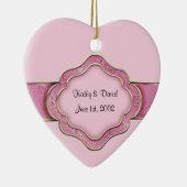 Onze huwelijksdag (Roos) Keramisch Ornament (Rechts)