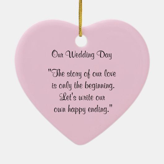 Onze huwelijksdag (Roos) Keramisch Ornament (Achterkant)