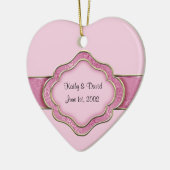 Onze huwelijksdag (Roos) Keramisch Ornament (Links)