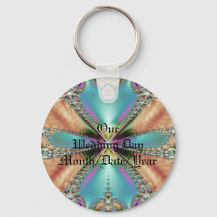 Onze huwelijksdag Zachte kleuren Sleutelhanger