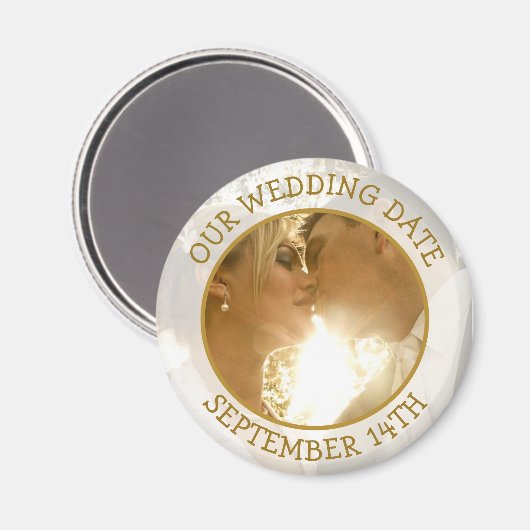 Onze huwelijksdatum - Aangepaste herinnering Magne Magneet (Voorkant / Achterkant)