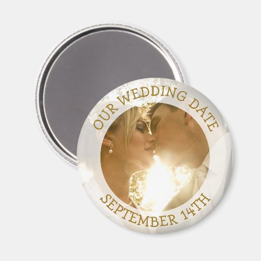 Onze huwelijksdatum - Aangepaste herinnering Magne Magneet (Voorkant / Achterkant)