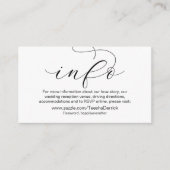 Onze huwelijksdetails en Website, Modern Minimaal Informatiekaartje (Voorkant)