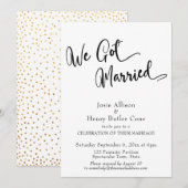 Onze Huwelijksfeest Ontvangst, Gouden Confetti Kaart (Voorkant / Achterkant)