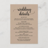 Onze huwelijksgegevens, Robuust Light Brown Kraft Informatiekaartje (Voorkant)