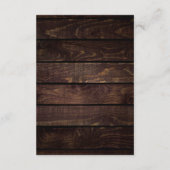 Onze huwelijksgegevens, Rustic Dark Wood Geëerd Informatiekaartje (Achterkant)
