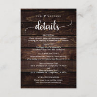 Onze huwelijksgegevens, Rustic Dark Wood Geëerd