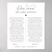 Onze huwelijksgeloften | Hart Romantisch Jubileum  Poster (Voorkant)